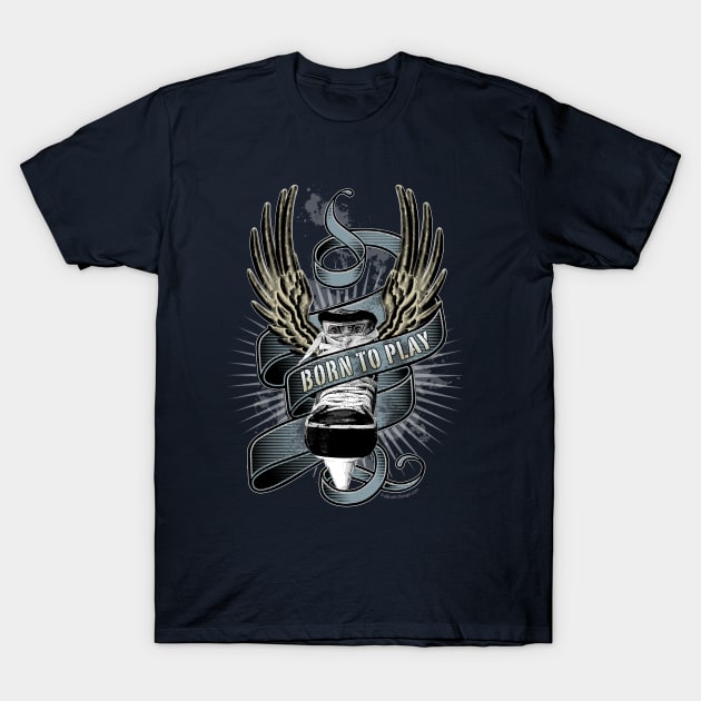 Born To Play Hockey T-Shirt by eBrushDesign